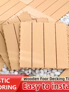 12pcs / 20pcs Wooden Deck PVC Interlocking Plastic DIY Indoor Outdoor Porch Poolside Balcony Backyard 30×30CM
