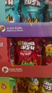 Chips Corn BIG SIZE CrunchRush Sweet Spicy Tomato Japanese Flavor Imported Snack Value Pack 3 Bags