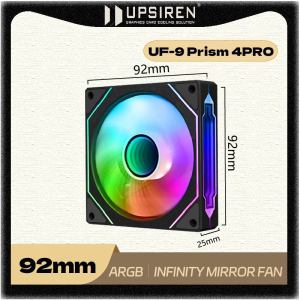 UPSIREN UF-9 PRISM 4PRO 92mm Computer Chassis Fan ARGB 4 Pin PWM Quiet Cooling Fan 12V Large Air Volume 40CFM 800-2500RPM