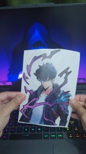 Solo Leveling Jinwoo v2 Half Body Sticker Indoor Outdoor Vinyl Sticker Waterproof & Non-Faded