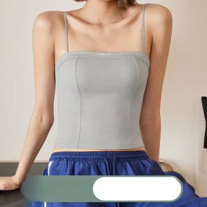 MiiOW | Áo ba lỗ nữ mùa hè mỏng không đường may chống ánh sáng bên trong có đệm ngực dây đeo vai mỏng màu đen ngọt ngào