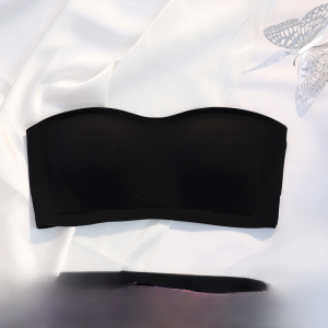 Summer Ultra-Thin Strapless Anti-Slip Gathered Bust Tank Top Womens Seamless Slimming Anti-Light Wrap Chest Bra