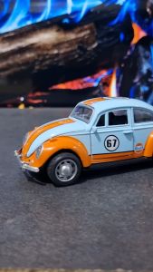 Diecast Miniatur Mainan Mobil Klasik VW Kombi Kodok Besi Metal Buka Pintu LED Bersuara 67