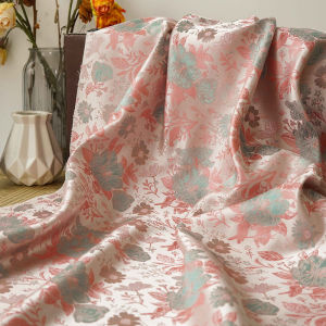 ผ้าซาตินแจ็คการ์ดแบบฮั่นฝูผ้าปักดอกไม้วัสดุชุดเดรสแบบจีนแบบดั้งเดิมสำหรับการทำเครื่องแต่งกาย