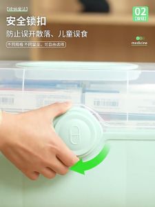 Goody Medicine Storage Box Transparent First Aid Kit Portable Emergency Box Multi-Functional Family Organizer Storage Box with Handle