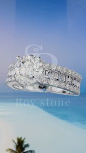 RoyStone - Cincin Wanita Moissanite Sertifikat GRA Original Lapis Emas - Vienna Ring