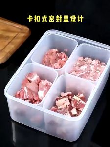 กล่องใส กล่องเก็บอาหาร 4/6 ช่อง ปิดผนึก อุปกรณ์ครัว รักษาความสด แบ่งช่องระบายน้ํา กล่องผัก พร้อมฝาปิด สำหรับห้องครัว