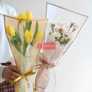 (50pcs) Flower packaging transparent bag Waterproof bouquet packaging bag Big Bouquet Of Flower Flower Bouquet Wrapped In Paper - Lazada