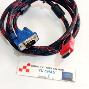 Cáp HDMI ra VGA dài 1.5m / Cáp xuất tín hiệu 1 CHIỀU HDMI RA VGA (Cáp bộc dù)