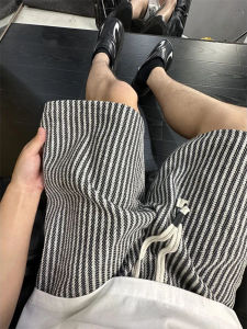 Quần Short Dệt Kim Sọc Ngựa Vằn Màu Trắng Nhanh Khô Thường Ngày Mùa Hè Quần Thể Thao Mỹ Cỡ Năm Quần Áo Nam