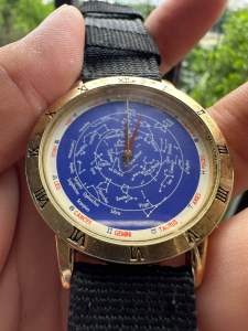 Đồng hồ nam nội địa Nhật Bản máy Nhật mặt hình tàu chiến size 38mm bọc vàng hình thức sản phẩm có bị mòn nhẹ lớp mạ lên tay vẫn còn đẹpdây da linh kiện được thay mới