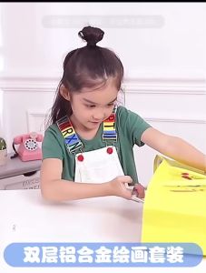 145PCS/set Unicorn Aluminum Case Art Supplies Painting Brush Stationery Set Watercolor Pens Crayon Marker Pencil Drawing