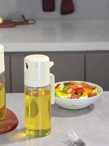 🔥READY STCOK🔥 550ML New Oil Bottle Spray/Pour Oil spray pot kitchen household glass spray oil spray pot leakproof oil can spray bottle Dual-use Oil Bottle Dispenser Leak Proof Oil Spray Pot Glass Bottle Olive Oil Sprayer Mister Sprayer Bottle