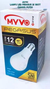 MYVO BOLA LAMPU LED RUMAH BOHLAM LED 12WAT CAHAYA PUTIH SUPER TERANG 90% HEMAT ENERGY BERGARANSI SNI