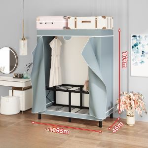Foldable Thickened Oxford Cloth Wardrobe Full Steel Frame Bedroom Home Use Simple Assembly Required No Installation Needed