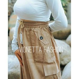 Rok Cargo Panjang Wanita Terbaru Katun Tebal Premium Realpict