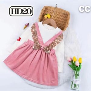 MARIER Dress Bayi Import Lengan Panjang Bahan Premium Korea Style / Gaun Anak Impor Lucu