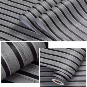 45cm Wide Wood Stripe Background Wall Self-adhesive Wallpaper Desk Cabinet Furniture Counter Renovation PVC Waterproof Sticker