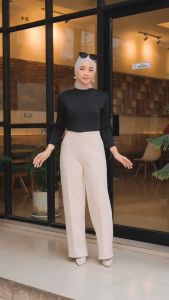 Celana Kulot Wanita Hightwaist Scuba Jumbo Premium Zipper Korean Style Kekinian