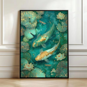 Acrylic Paint By Numbers Elegant Crane Koi Fish Painting By Numbers on Canvas Coloring By Number for Adults Paint Digital Art