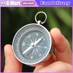 Aluminum Mini Compass Emergency Survival Tool Outdoor Camping Hiking Lightweight Pocket Small Keychain Compass Navigation