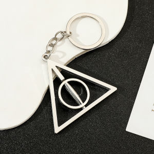 Movie Harry Potter Keychain Fashion Simple Deathly Hallows Keychain For Women Man Festival Cosplay Gifts
