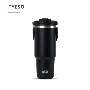 TYESO | Bình Giữ Nhiệt Tyeso 1200ML Bằng Thép Không Gỉ Hai Ngăn Đựng Đồ Uống Có Tay Cầm - Giữ Nóng Và Lạnh Cốc Giữ Nhiệt Dùng Cho Ô Tô