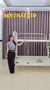 Giường tầng lệch lắp ráp dễ giường ngủ 2 tầng sắt gia đình giao nhanh HCM