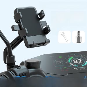 Sewonory Bike Phone Holder Electric Vehicle Motorcycle Navigation Mount Shockproof Delivery Rider Car Mounted Battery Powered