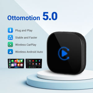 Ottocast CP85 2 Channel Smart Carplay AI Box Wired to Wireless Android Auto Carplay Adapter WiFi Bluetooth Auto Connect Plug & Play High Compatibility
