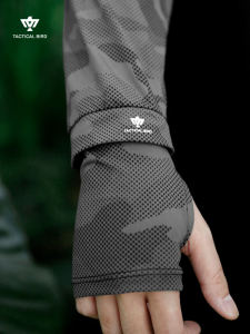 Tactical Bird Treasure Map True Silk Ice Loose Sunscreen Sleeve Covers for Men Summer Fishing Cycling Riding Protective Arm Covers