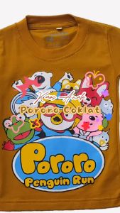 Kaos Anak Motif Pororo Bahan Katun untuk Balita & Anak Usia 1-6 Tahun