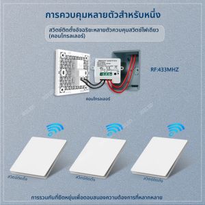 สวิตช์ไฟไร้สาย 433 เมกะเฮิร์ตซ์ 85V-240V สวิตช์ไร้สายสร้างพลังงานเอง ไม่ต้องใช้แบตเตอรี่ ใช้พลังงานจากตัวเอง กันน้ำ