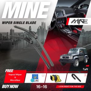 Wiper Frameless Single Blade DAIHATSU TAFT FEROZA 1 Pasang (FREE BONUS)