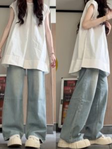 LIRUSHAN | New Chinese Design White Sleeveless Shirt