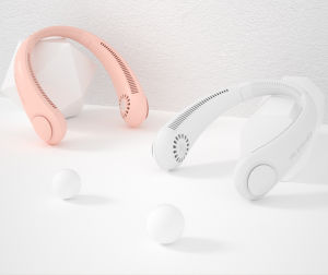 พัดลมพกพา Sports Fan ไม่ใช้ ใบพัด พัดลมคล้องคอ usb พัดลมตั้งโต๊ะ ลมแรงพกพาสะดวกใช้งานได้ทุกสถานะการณ์