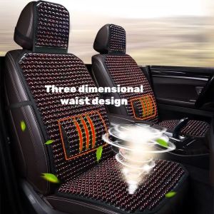 Car seat cushion breathable and cool wooden beads rolling massage all-inclusive cooling cushion seat cover car SUV truck universal seat cushion