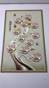 Tranh dán tường Bình Hoa Đẹp nhiều mẫu và kích thước chất liệu pp Kim sa LV-0207K