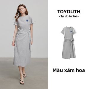 Toyouth | Đầm Thun Mùa Hè Dây Chéo Dáng Ôm