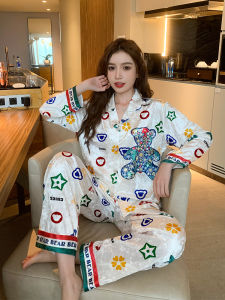 Luxurious Orange Velvet Sleepwear Womens Autumn Winter Outfit Home Clothes Set Long Sleeve V-Neck Home Comfort Fashion