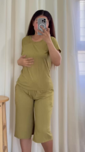 Plain Casual Knitted Blouse and Tokong Terno Sets for Women fit up to XL
