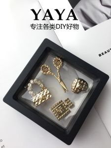 กระดุมตกแต่งสีทองระดับไฮเอนด์สำหรับ DIY ใหม่ปี 2021 สไตล์สตรีท ตกแต่งเสื้อแจ็คเก็ต แหวนต่างหู เครื่องประดับแฟชั่น