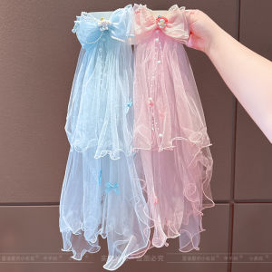 Cute Princess Fairy Tale Butterfly Knot Net Hair Clip Girls Crown Headwear Sweet Style Fresh out Fashion Hair Accessories