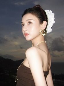 ต่างหูดอกทานตะวันโลหะโปร่งใสสำหรับผู้หญิง ต่างหูสไตล์เกาหลี ต่างหูทรงกลม ต่างหูแฟชั่นฤดูร้อน ต่างหูแบบติดหู