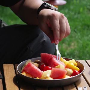 Bộ Dao Kéo Cắm Trại Ngoài Trời Bằng Titan Nguyên Chất Tiartisan - Nhẹ Di Động Có Thể Tái Sử Dụng Dao Gọt Trái Cây Nĩa Nĩa Tráng Miệng Nĩa Salad Đa Năng