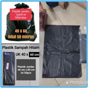 ( BISA COD ) PLASTIK SAMPAH 1pack isi 50pcs / trash bag / kantong sampah hitam HD PE / PLASTIK HD TANPA PLONG 40 X 60 CM / PLASTIK PACKING ONLINE jumbo / PLASTIK PACKING JUMBO / PLASTIK SAMPAH / PLASTIK HITAM JUMBO