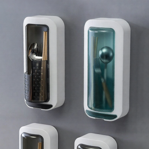 ZHIZHOU | Wall-Mounted Drip-Resistant Rotating Kitchen Cutlery Organizer