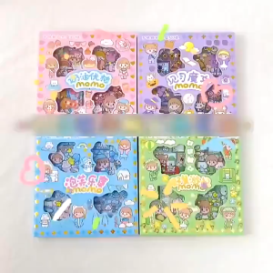 100pcs Gift Box Stickers Transparent Water Cup Stickers Set Kawaii Waterproof Sticker Children Gift