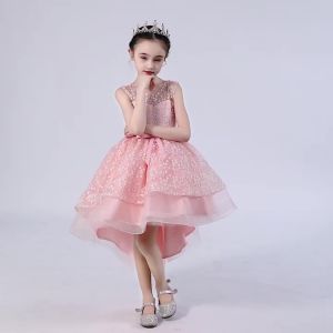 Childrens Full Dress Umbrella Princess Dress Trailing Childrens Clothing 3-13 Middle and Older Children Performance Wear Mesh Skirt