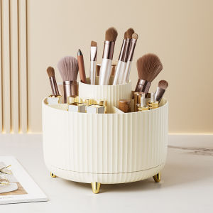 Wnnideo | 360 Rotating Makeup Desktop Cosmetic Storage Box Organizer Large Capacity for Bathroom Portable Lipstick Makeup Brush Pen Holder